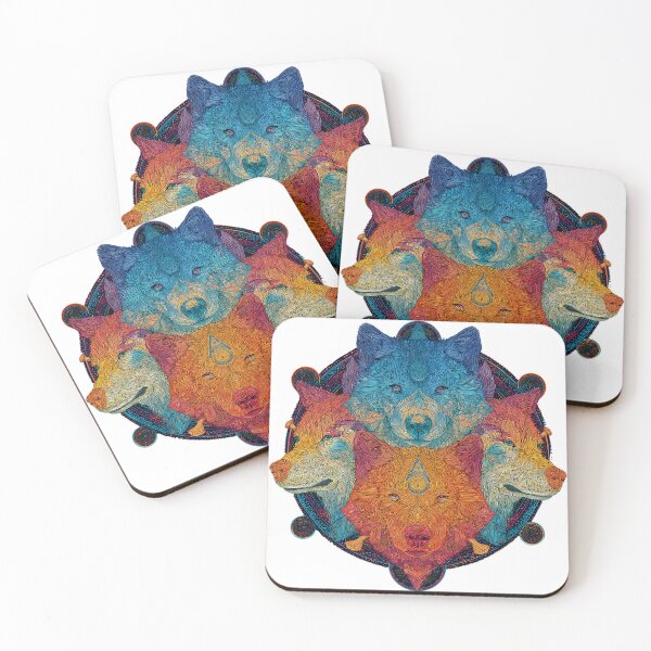 Item preview, Orange Red Blue Green Wolf Nature Design Colors designed and sold by ART ATTACK ZONE.