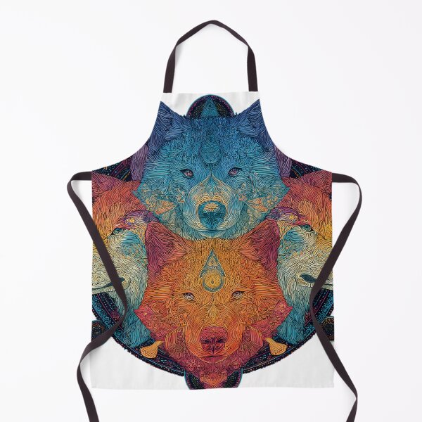 Item preview, Orange Red Blue Green Wolf Nature Design Colors designed and sold by ART ATTACK ZONE.
