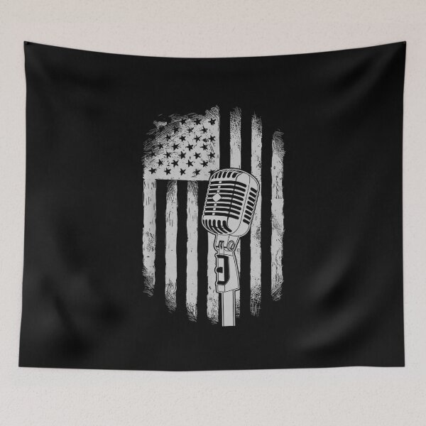 Item preview, American Flag Microphone Patriotic Singer USA Music Lover designed and sold by salmzouriart.