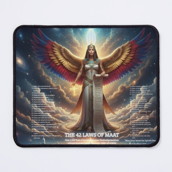 Item preview, Maat Goddess Wall Art – 42 Laws of Maat, Ancient Egyptian Spiritual Art, Cosmic Balance Illustration designed and sold by DesignByGeorgi.