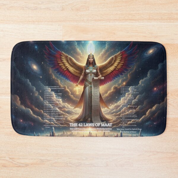 Item preview, Maat Goddess Wall Art – 42 Laws of Maat, Ancient Egyptian Spiritual Art, Cosmic Balance Illustration designed and sold by DesignByGeorgi.