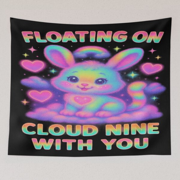Item preview, Starlette the Rainbow Cloud Bunny — “Floating On Cloud Nine With You”   Glow-Gang 2026 Valentine’s Day Edition — Design #2 of 6 designed and sold by "TXSiSsY's TRIUMPH BY GRACE".