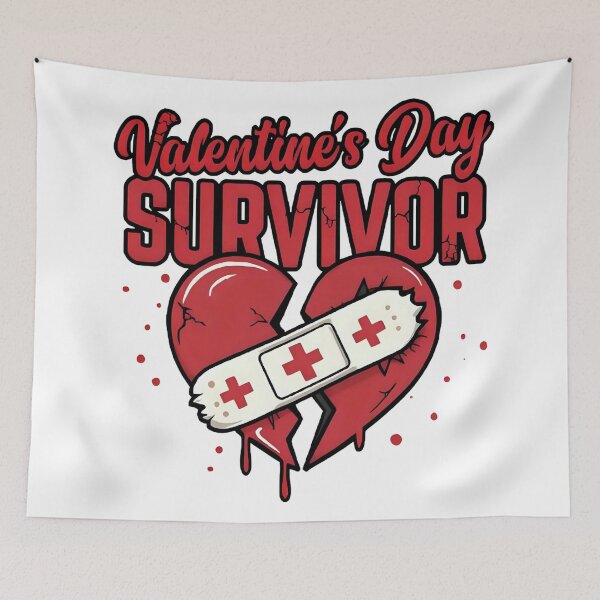 Item preview, Valentine’s Day Survivor Funny Anti Valentine Heartbreak Design designed and sold by LumiAnCreations.
