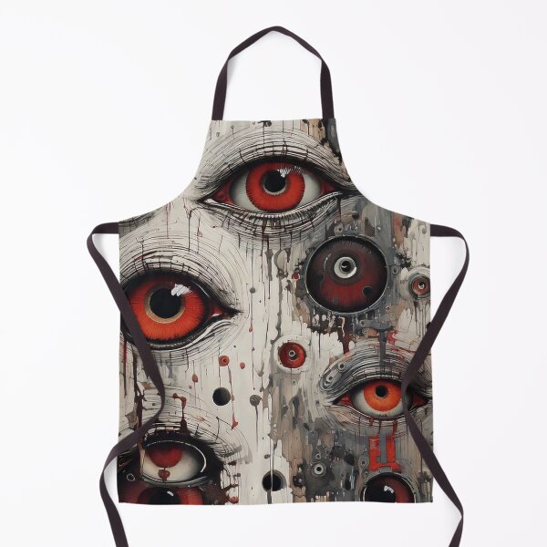 Item preview, Visual Paranoia Red Eyes, Dark Abstract Surrealist Art designed and sold by Black Ink Visions.