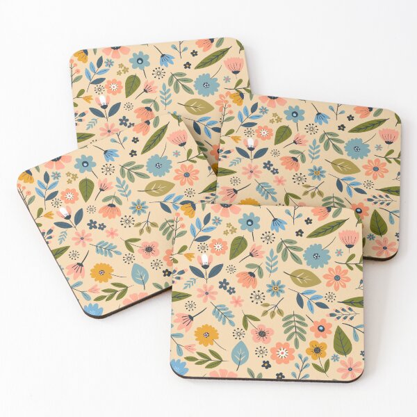Item preview, Spring Garden peach/aqua with cream background designed and sold by Kathysg.