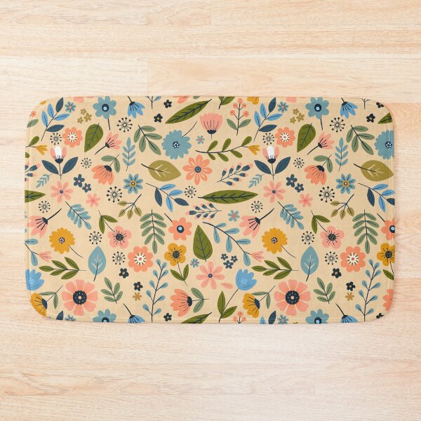 Item preview, Spring Garden peach/aqua with cream background designed and sold by Kathysg.