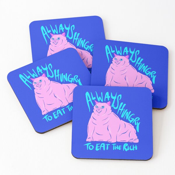 Item preview, Always Hungry To Eat The Rich - Chonky Pink Cat designed and sold by crestfallenmermaid.