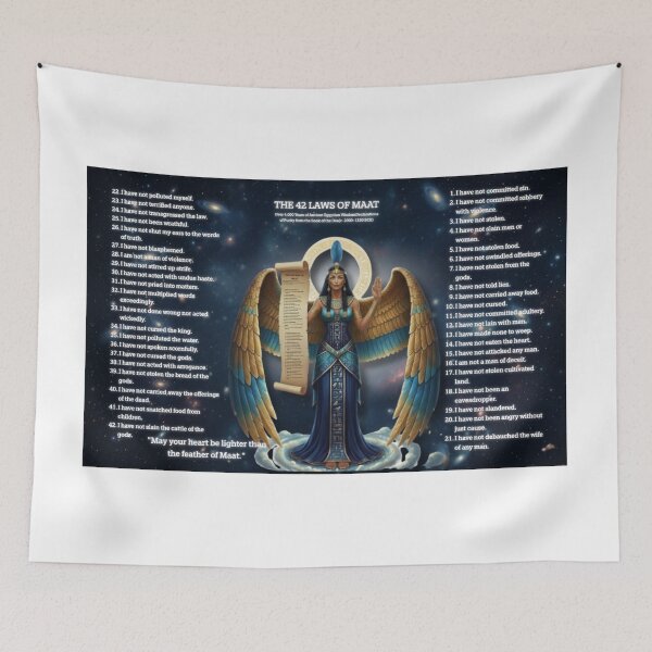 Item preview, Maat Goddess of Truth and Balance – Cosmic Egyptian Art designed and sold by DesignByGeorgi.