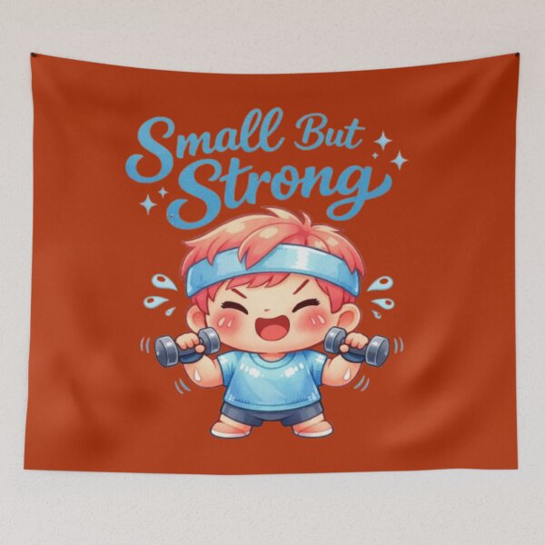 Item preview, Small But Strong – Cute Gym Kid Fitness Illustration designed and sold by wanado.