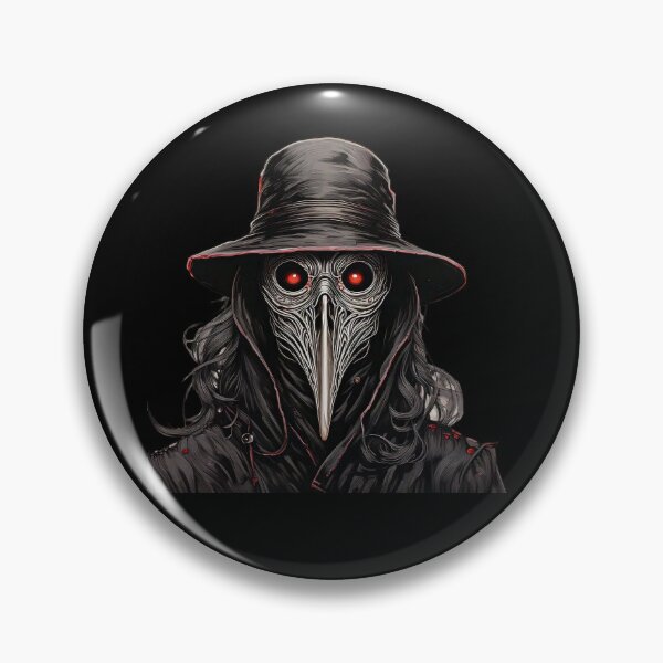 Item preview, Red-Eyed Plague Doctor, Dark Gothic Steampunk Art designed and sold by Black Ink Visions.