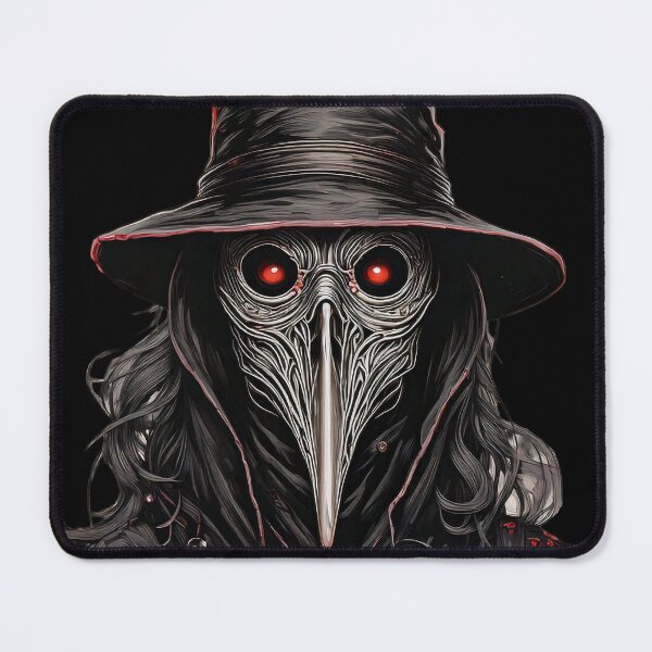 Item preview, Red-Eyed Plague Doctor, Dark Gothic Steampunk Art designed and sold by Black Ink Visions.