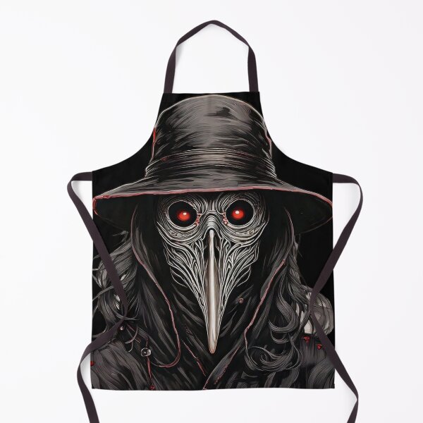Item preview, Red-Eyed Plague Doctor, Dark Gothic Steampunk Art designed and sold by Black Ink Visions.