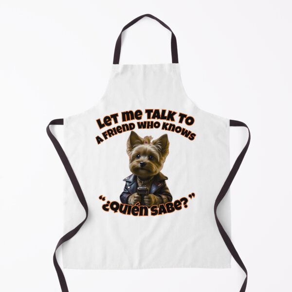 Item preview,  Yorkie Calling a Friend – ¿Quién Sabes? designed and sold by Nacho-A-Daddy Creations.