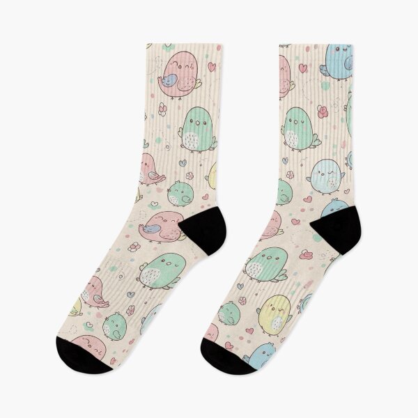 Item preview, Sweet Kawaii Birdies Colorful Nature Seamless Pattern designed and sold by Tidarat-27.