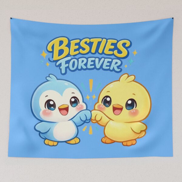 Item preview, Besties Forever – Cute Friendship Birds Cartoon Illustration designed and sold by wanado.