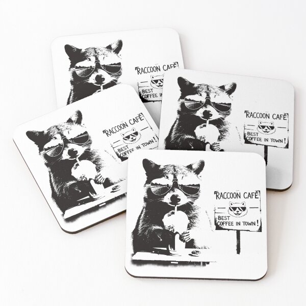 Item preview, Raccoon Drinking Iced Coffee. #3 designed and sold by EunsooLee.
