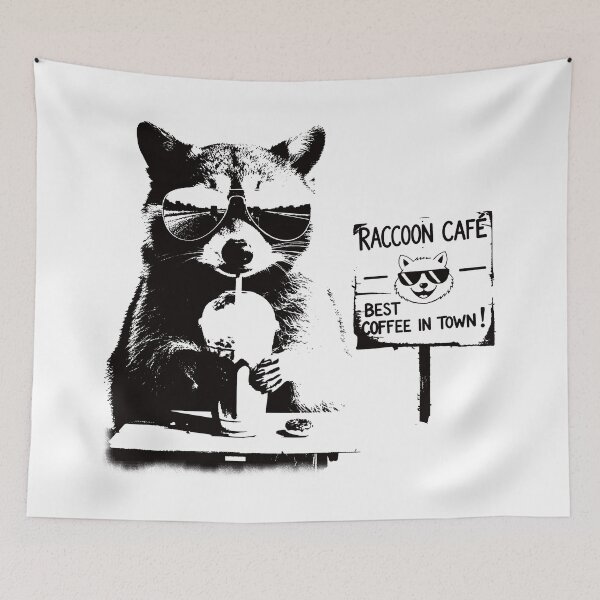 Item preview, Raccoon Drinking Iced Coffee. #3 designed and sold by EunsooLee.