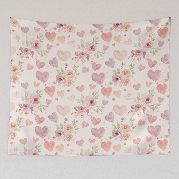Item preview, Valentine Floral Heart Seamless Pattern designed and sold by FashioonTrends.