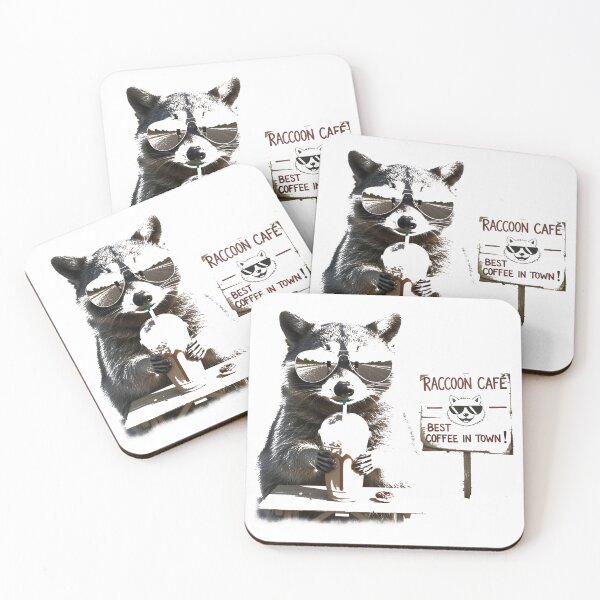 Item preview, Raccoon Drinking Iced Coffee. #4 designed and sold by EunsooLee.