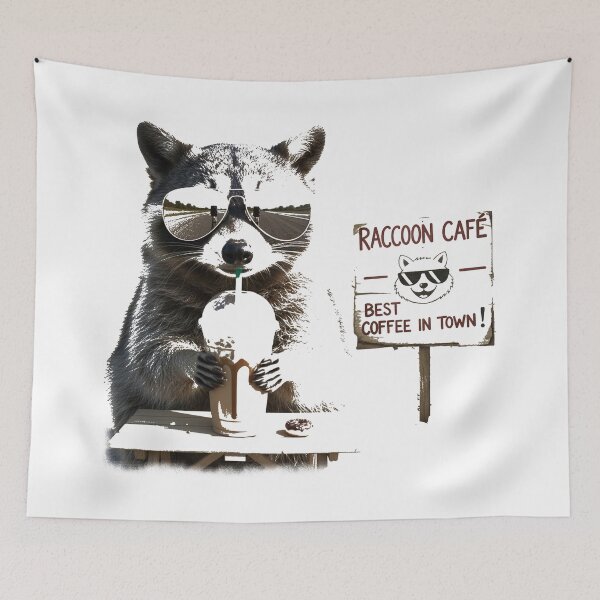 Item preview, Raccoon Drinking Iced Coffee. #4 designed and sold by EunsooLee.