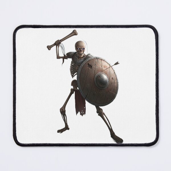 Item preview, Undead Skeleton Warrior with Shield & Bone Club – Fantasy Art designed and sold by ELmestka.