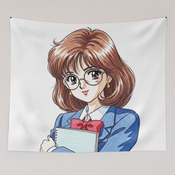 Item preview, Retro Anime Aesthetic Student Girl designed and sold by JonelleTshirts.