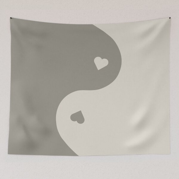 Item preview, Pearl Bush And Pale Oyster Yin Yang Heart designed and sold by STUDIO MORE Los Angeles.