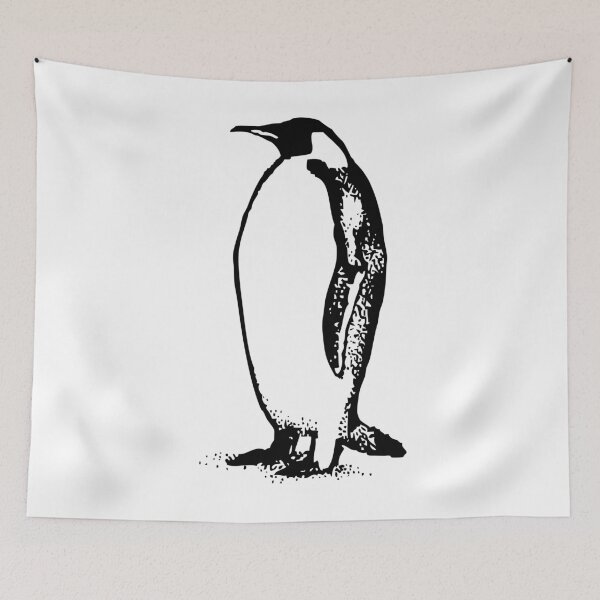 Item preview, Emperor Penguin – Minimalist Black & White Stencil Art designed and sold by ELmestka.