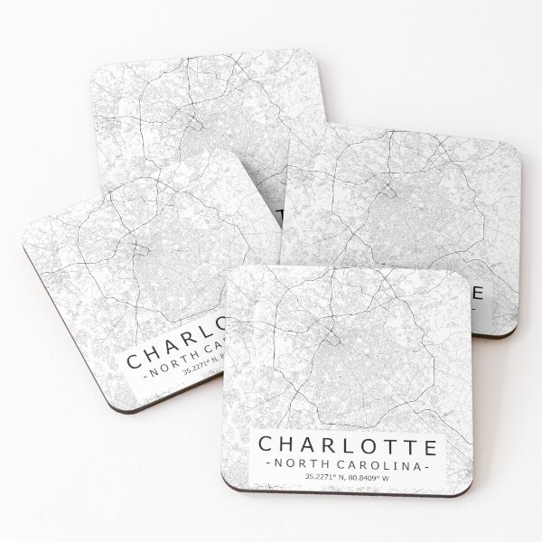 Item preview, Minimalist map of Charlotte, North Carolina (square) designed and sold by sweetmaps.
