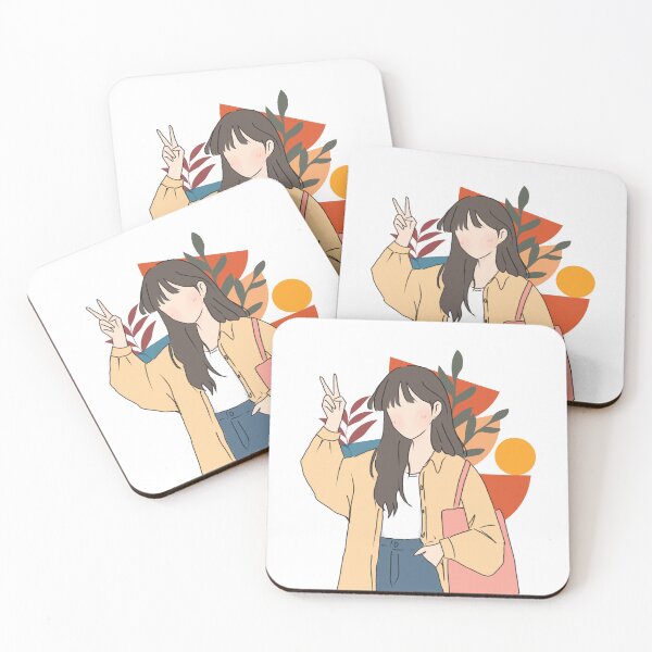 Item preview, Faceless Girl Peace Sign – Minimal Aesthetic Illustration designed and sold by yuki-hana.