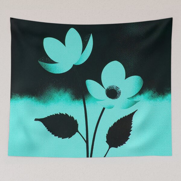 Artikelvorschau, Mitternachtsblüte in Cyan entworfen und verkauft von joycrysstudio.