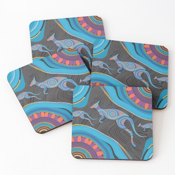Item preview, Aboriginal Rarrk Kangaroo Symbol Blue designed and sold by AboriginalartVI.