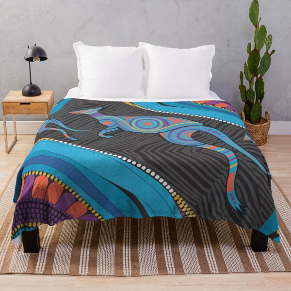 Item preview, Aboriginal Rarrk Kangaroo Symbol Blue designed and sold by AboriginalartVI.