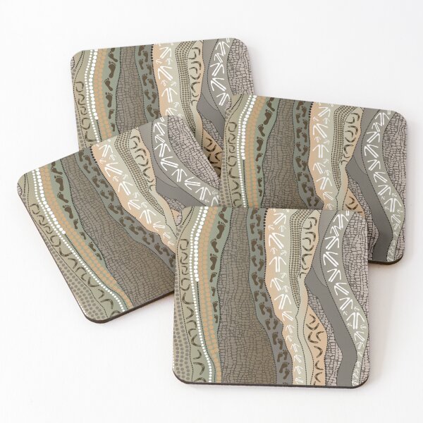 Item preview, Aboriginal Rarrk Hunting Grey Brown designed and sold by AboriginalartVI.