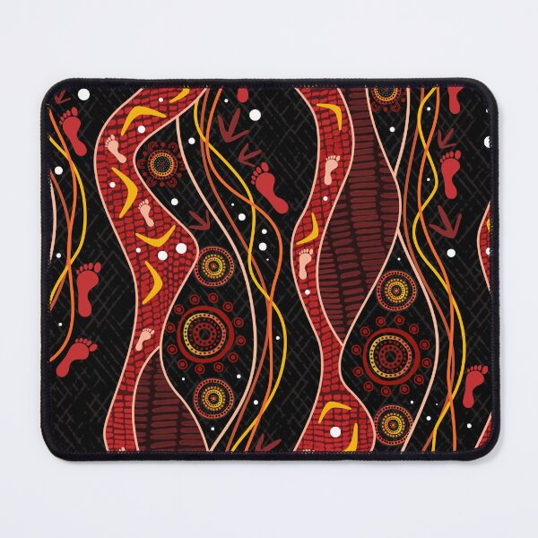Item preview, Aboriginal Rarrk Hunting Emu Red designed and sold by AboriginalartVI.