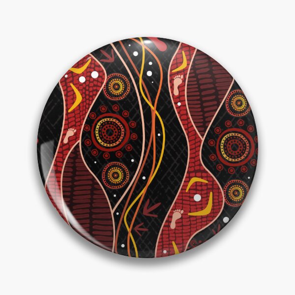 Item preview, Aboriginal Rarrk  Hunting Emu Red designed and sold by AboriginalartVI.