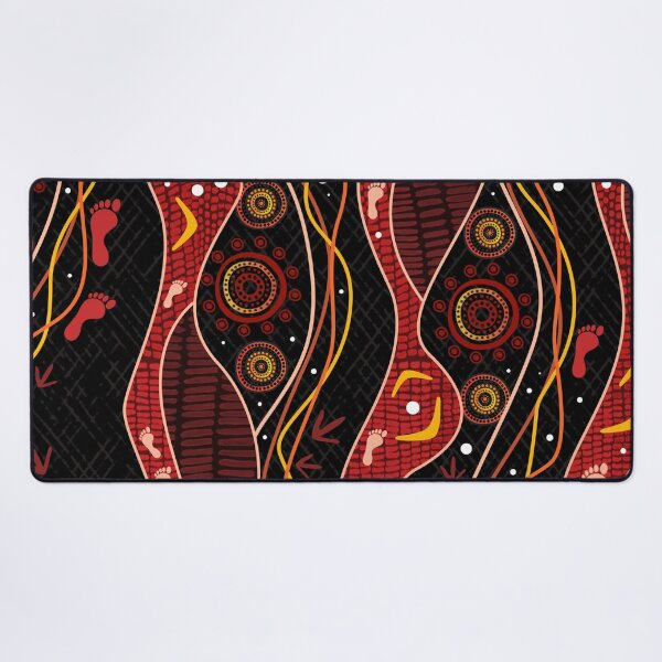 Item preview, Aboriginal Rarrk Hunting Emu Red designed and sold by AboriginalartVI.