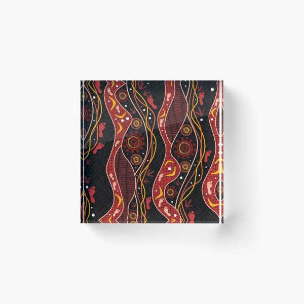 Item preview, Aboriginal Rarrk  Hunting Emu Red designed and sold by AboriginalartVI.