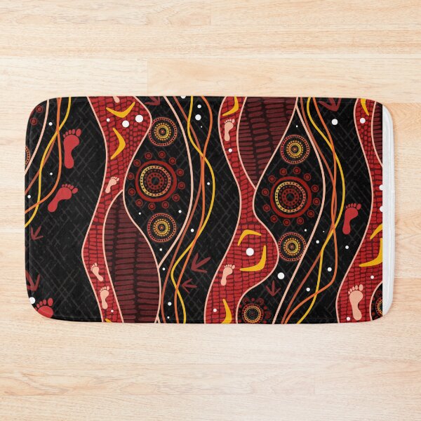 Item preview, Aboriginal Rarrk  Hunting Emu Red designed and sold by AboriginalartVI.