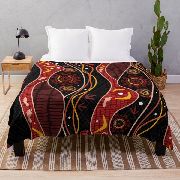 Item preview, Aboriginal Rarrk  Hunting Emu Red designed and sold by AboriginalartVI.
