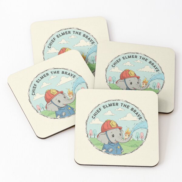 Item preview, Vintage Elephant Firefighter Sticker - 1960s Retro Hero Illustration designed and sold by VisualRotaStudio .