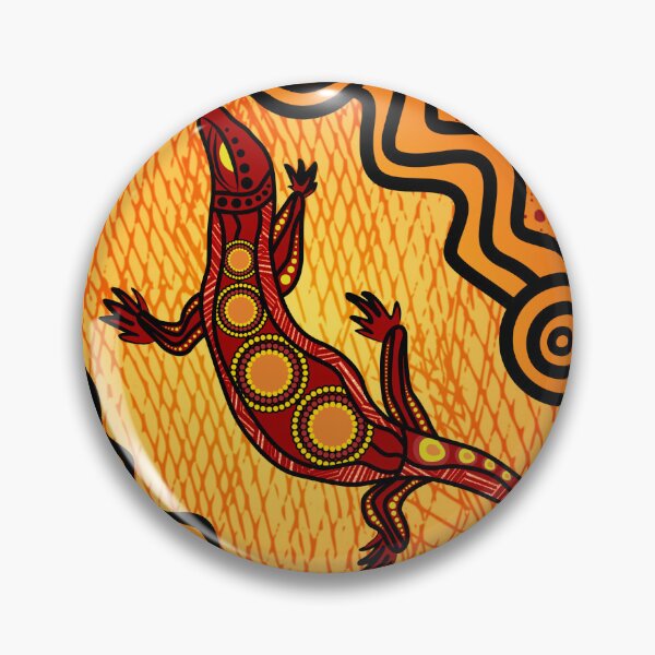 Item preview, Aboriginal Rarrk Goanna Red Orange designed and sold by AboriginalartVI.