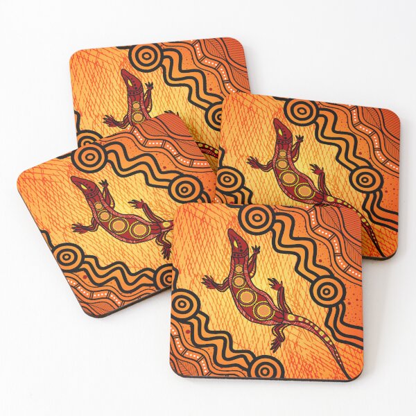 Item preview, Aboriginal Rarrk Goanna Red Orange designed and sold by AboriginalartVI.