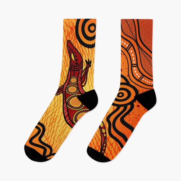 Item preview, Aboriginal Rarrk Goanna Red Orange designed and sold by AboriginalartVI.