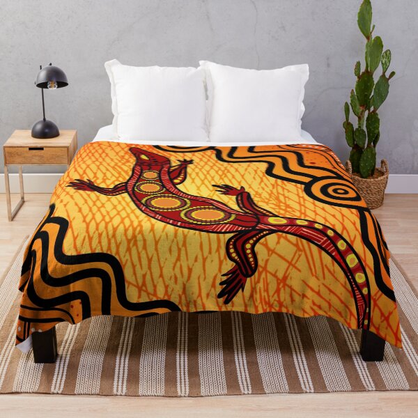 Item preview, Aboriginal Rarrk Goanna Red Orange designed and sold by AboriginalartVI.