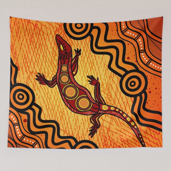 Item preview, Aboriginal Rarrk Goanna Red Orange designed and sold by AboriginalartVI.