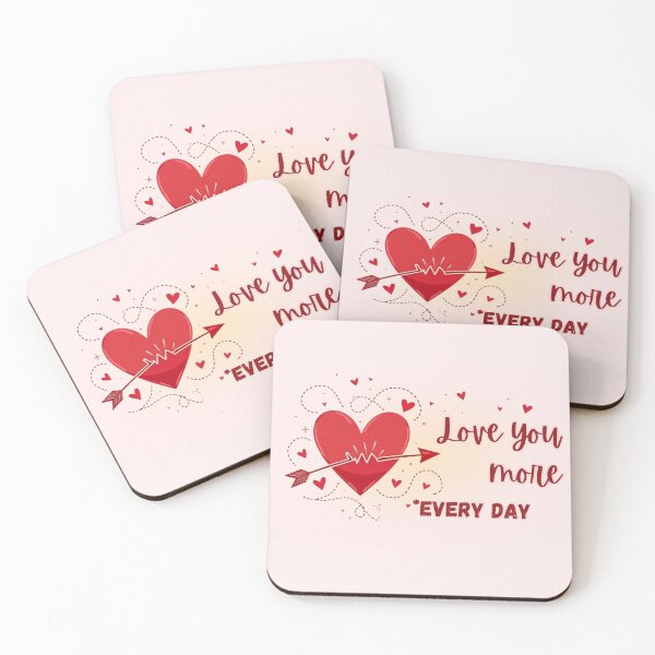 Item preview, Love You More Every Day - Heart & Arrow Valentine designed and sold by PriyaMagic.