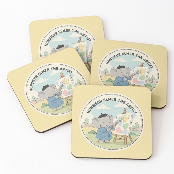Item preview, Vintage Elephant Artist Sticker - Retro 1960s Painter Illustration designed and sold by VisualRotaStudio .