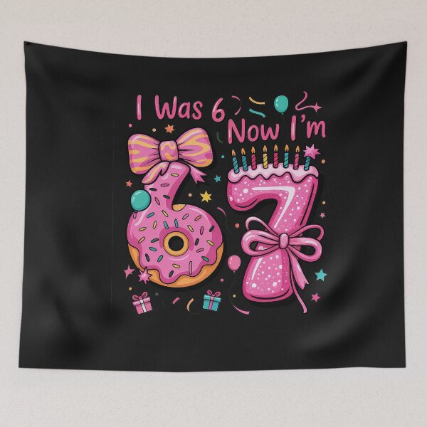 Item preview, 7th Birthday Girl I was 6 Now I'm 7 Year Old Girl Birthday  designed and sold by FrankIsabel.