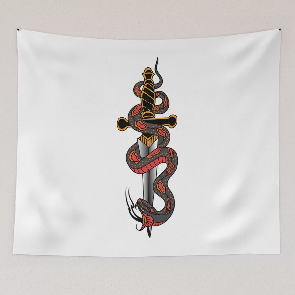 Item preview, Traditional Snake And Sword Tattoo designed and sold by atvbmshvd86.